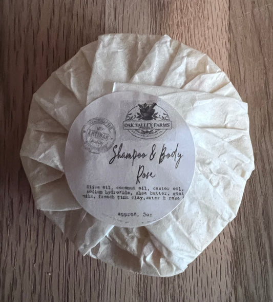 Goat Milk Soap & Shampoo Bar - Rose