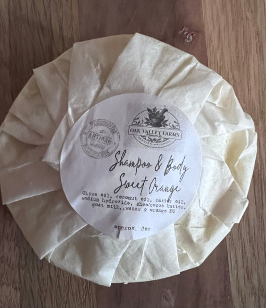 Goat Milk Soap & Shampoo Bar - Sweet Orange